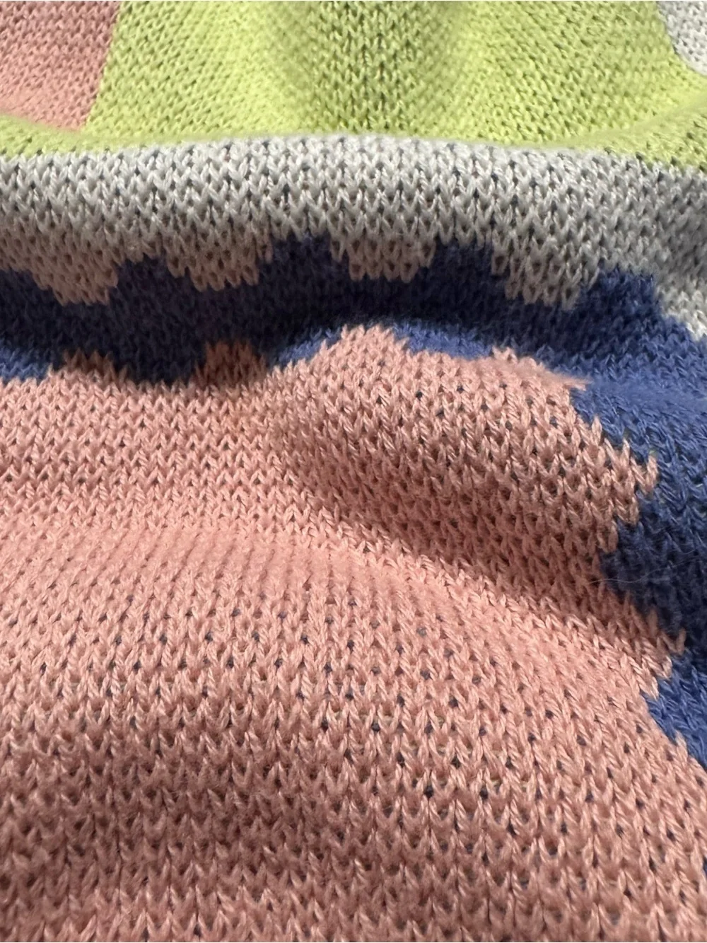 Truce Colorblock Knit Mini Skirt Pastel Pink Green Blue Size 10